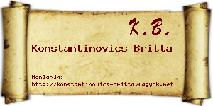 Konstantinovics Britta névjegykártya